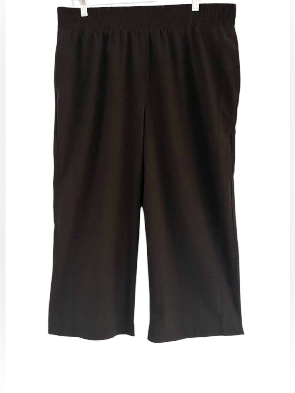Zac & Rachel Pants Size XL Black Wide Leg Cropped Pull-On